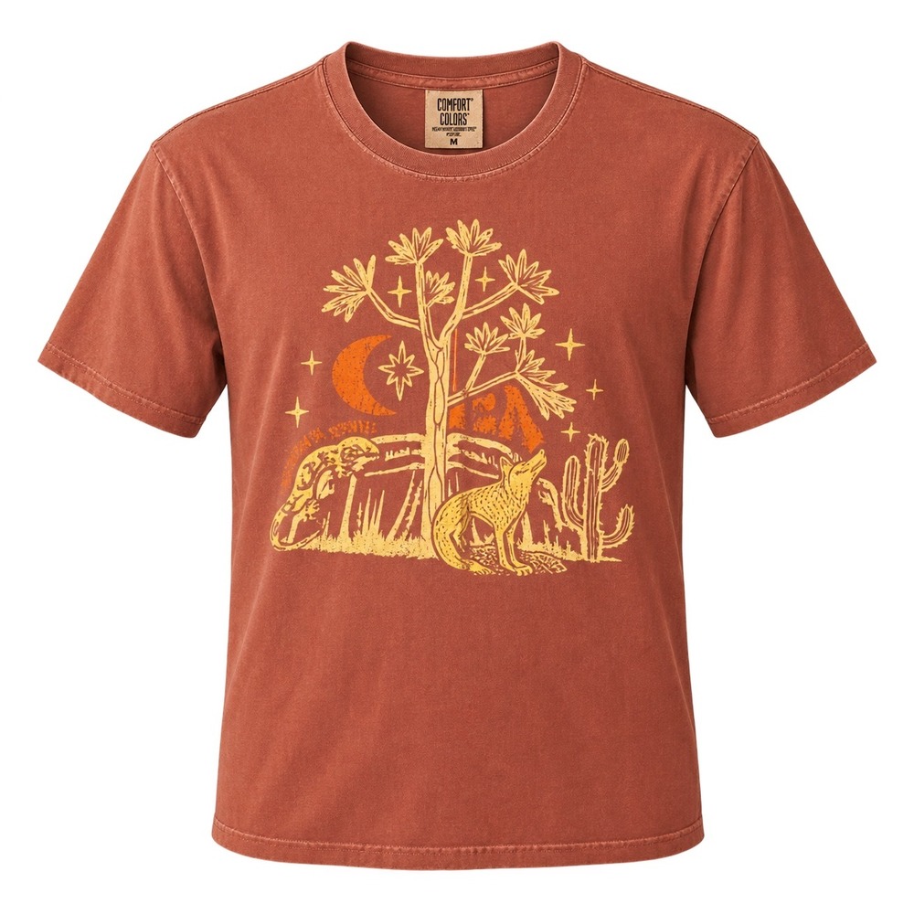 Comfort Colors Joshua Tree T-Shirt Mens M Terracotta Desert Boho Granolagirl